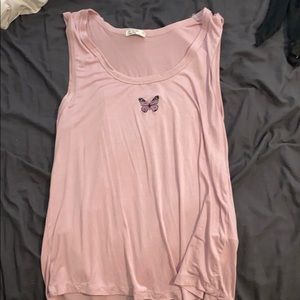 Cotton on pink butterfly tank top